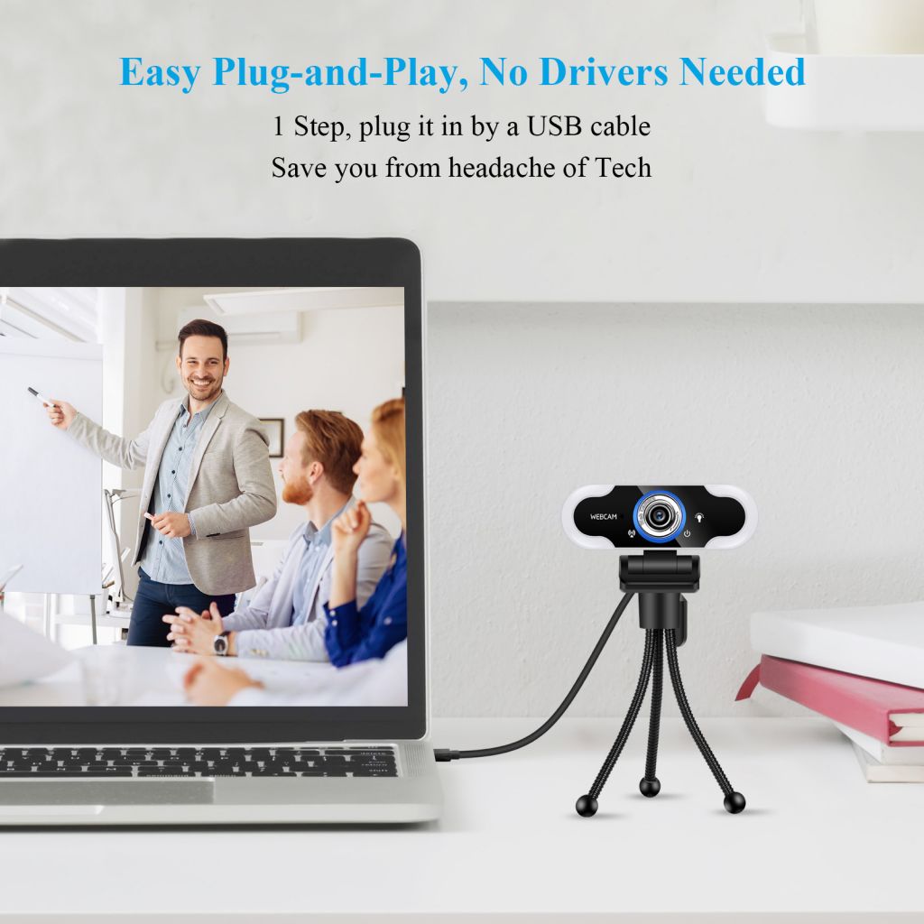 Webcam 1080p Kèm Micro Có Đèn Led Cho Máy Tính | BigBuy360 - bigbuy360.vn