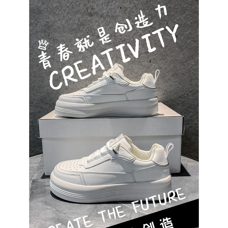 White Shoes Women's2021Spring New Hot Sale Platform Big Head Shoes Casual All-Match Sneakersins-