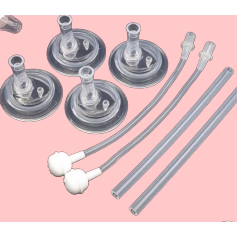Set ống hút, Dây quả tạ Hàn Quốc + Núm hút nước cho cho bình sữa cổ rộng