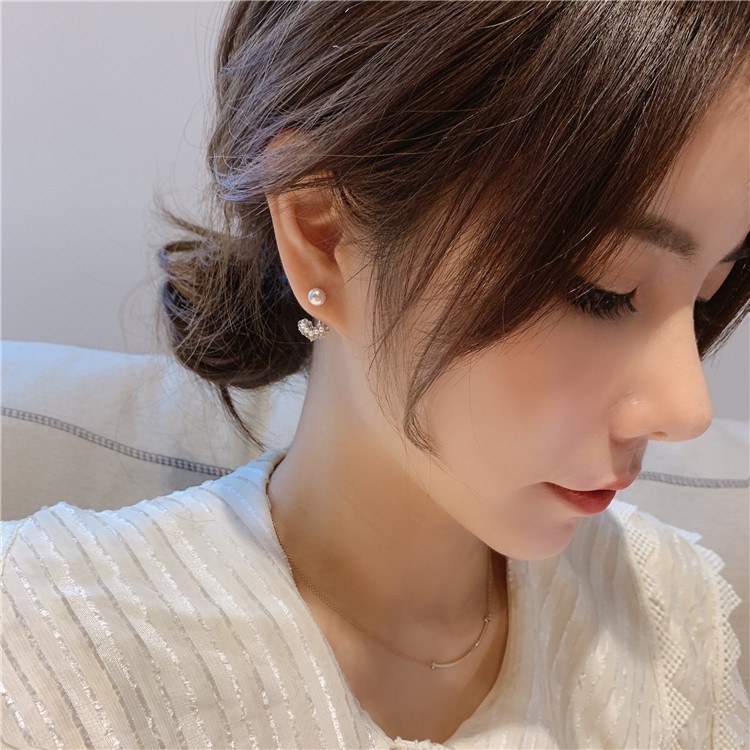 Khuyên Tai Nữ Dáng Gài Mặt Trái Tim Bassic LILY V3.39