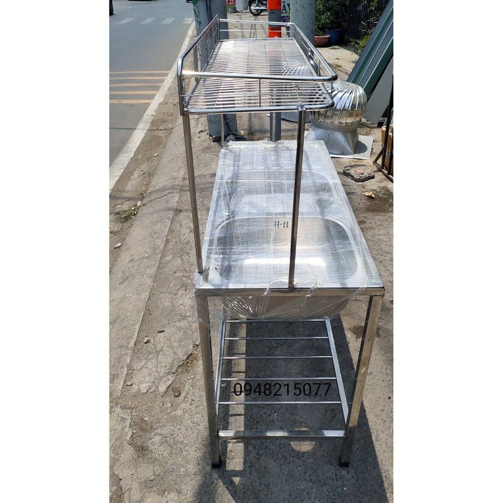 CHẬU RỨA CHÉN CÓ KÈM KỆ VÀ CHÂN ĐẾ INOX