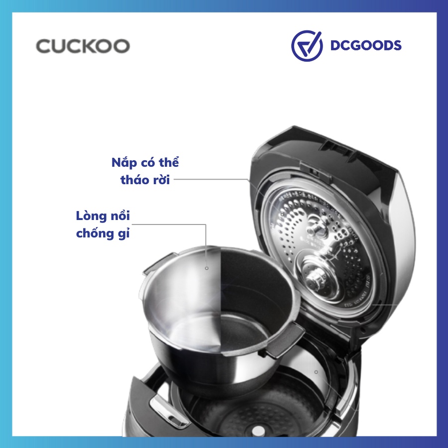 Nồi cơm điện Cuckoo CRP-KHTS1060FD Bảng Điều Khiển Cảm Ứng, 2 Mức Áp Suất Cao, Dùng Cho 10 Người.