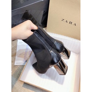 Bốt boot zara gót gương xuất dư fullbox tag mác