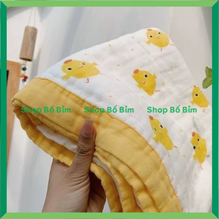 ⚡BÁN LỖ XIN 5 SAO⚡ Khăn Tắm Xô 6 Lớp Bo Viền Cao Cấp Siêu Mềm Mịn Cho Bé Họa Tiết Xinh Xắn