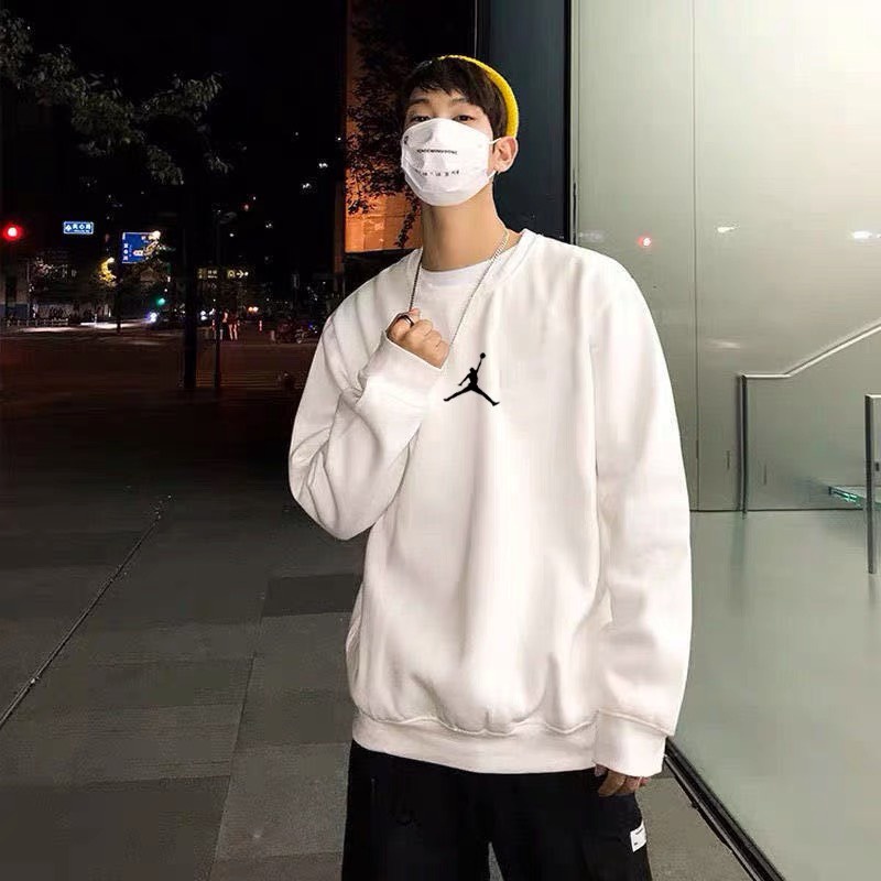 Áo Sweater logo Jordan Form Unisex Nam Nữ cổ tròn dài tay