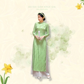 ẨN Sumire Store Áo dài Truyền thống Gấm Khuê Gia - Xanh cốm