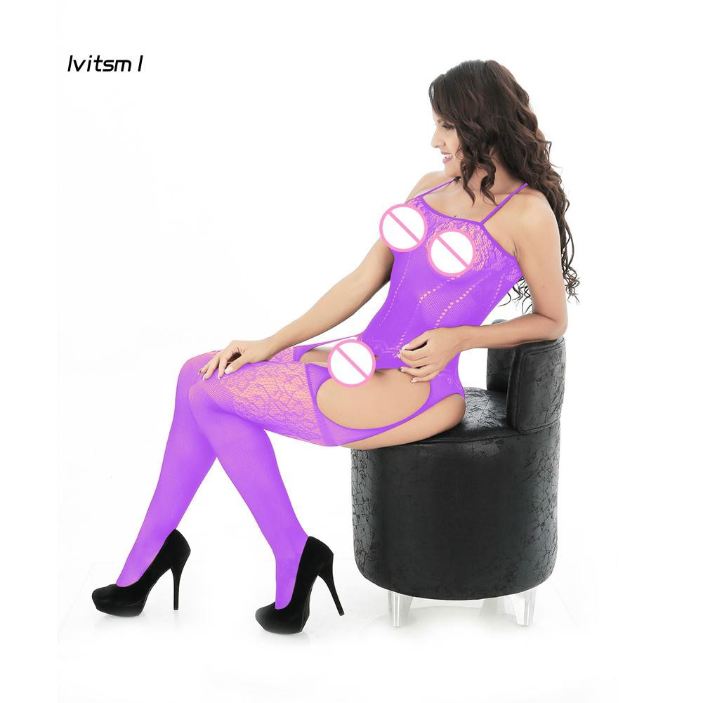 Bộ đồ ngủ liền thân phối lưới xuyên thấu phong cách quyến rũ dành cho nữ | BigBuy360 - bigbuy360.vn