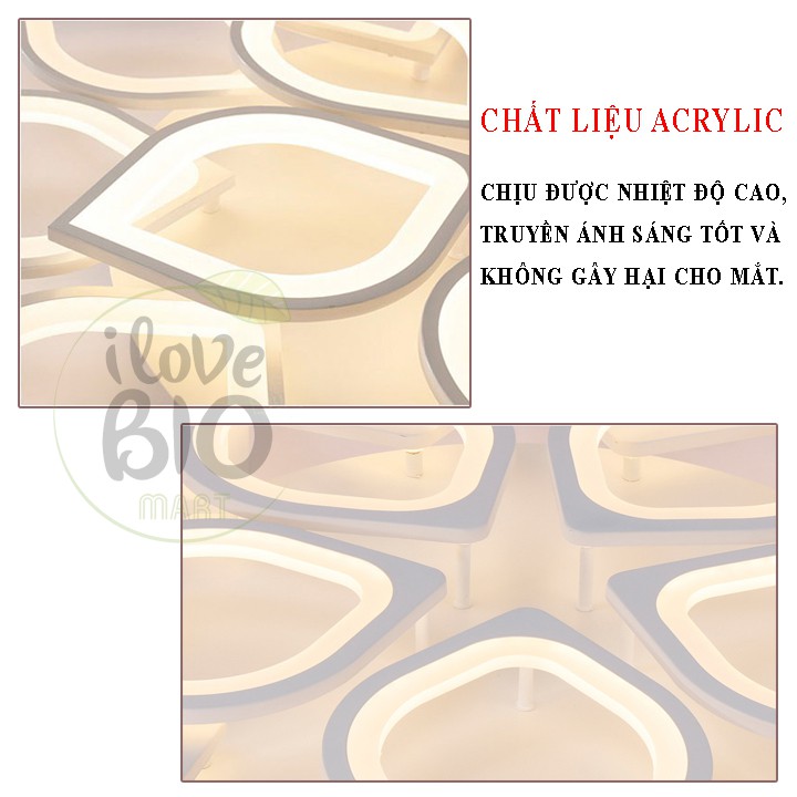 Đèn Ốp Trần Trang Trí – Đèn Âm Trần Trang Trí Phòng Khách, Gồm 3 Chế Độ Ánh Sáng, Có Điều Khiển Từ Xa Tiện Dụng – BIO131