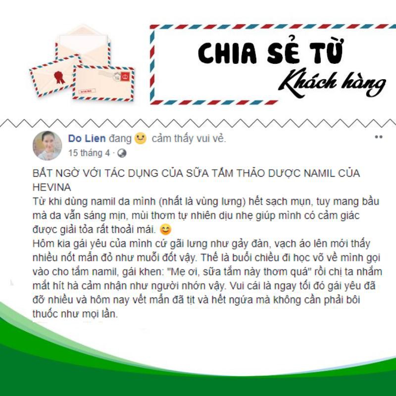 [FREE SHIP] SỮA TẮM THẢO DƯỢC NAMIL AN TOÀN CHO BÀ BẦU, SẠCH MỤN HẾT VIÊM