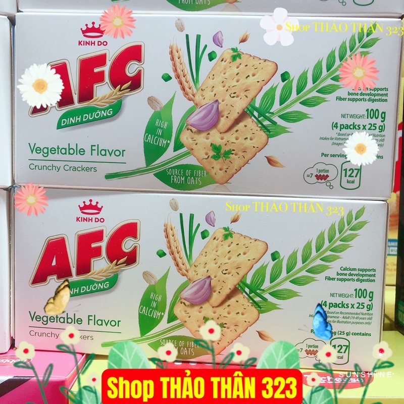 Bánh Dinh Dưỡng AFC (Vị Lúa Mì, Vị Rau) 100g