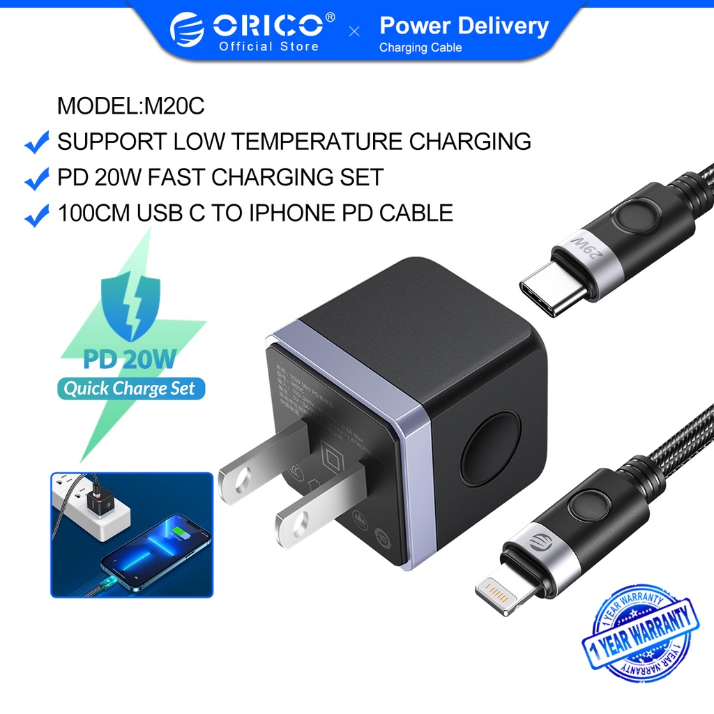 Orico Dây Cáp Sạc Nhanh USB Loại C 20W 6FT Cho iPhone 14 / 13 / 13 Pro / 12 / 12 Pro / 12 Pro Max / 11 / Xs Max / XR