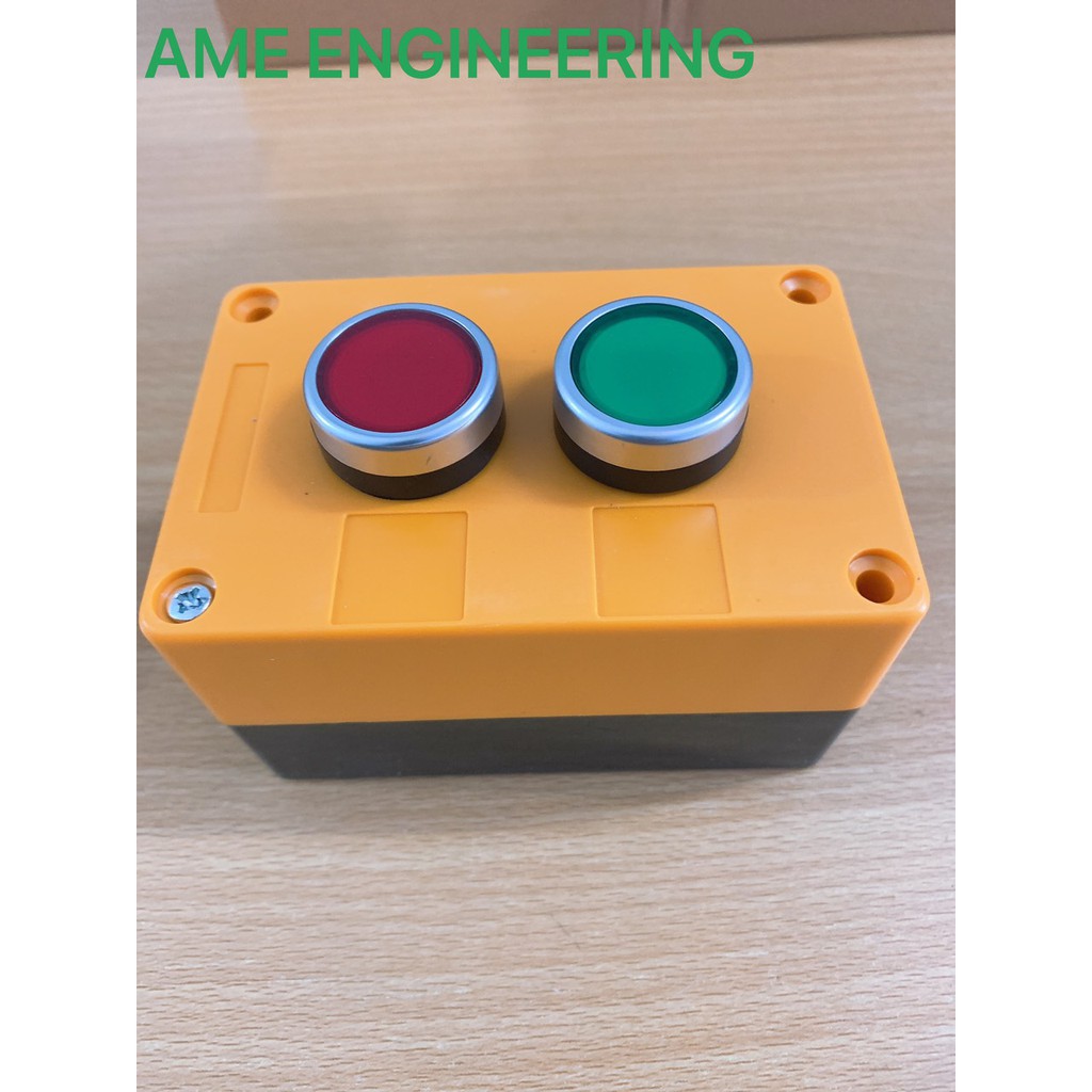 Hộp 2 nút nhấn On/Off phi 22, gồm 1 nút nhấn xanh 1NO +1NC và 1 nút nhấn đỏ 1NO+1NC