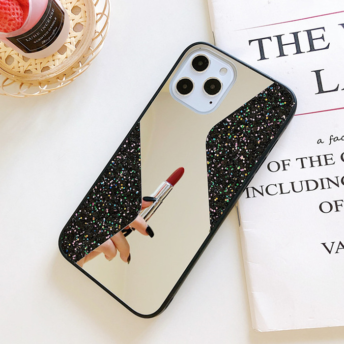 Mirror Case iPhone 12 Mini 11 Pro Promax X XS MAX SE2020 6 6S 7 8 Plus XR Shiny Glitter Soft TPU Case for iPhone