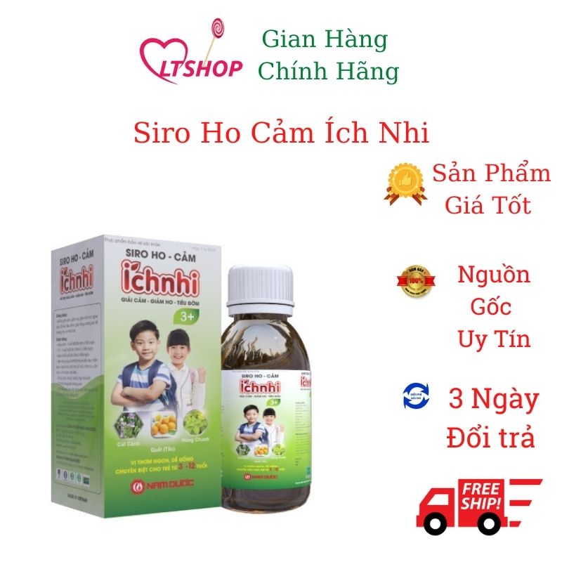 Siro Ho Cảm Ich Nhi 3 + ( sản phẩm không phải là thuốc) giúp bé hết ho, sổ mũi