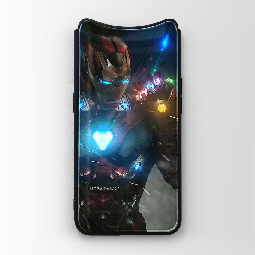 Ốp kính cường lực Oppo Find X viền dẻo in Avengers - Mẫu PAve43-50