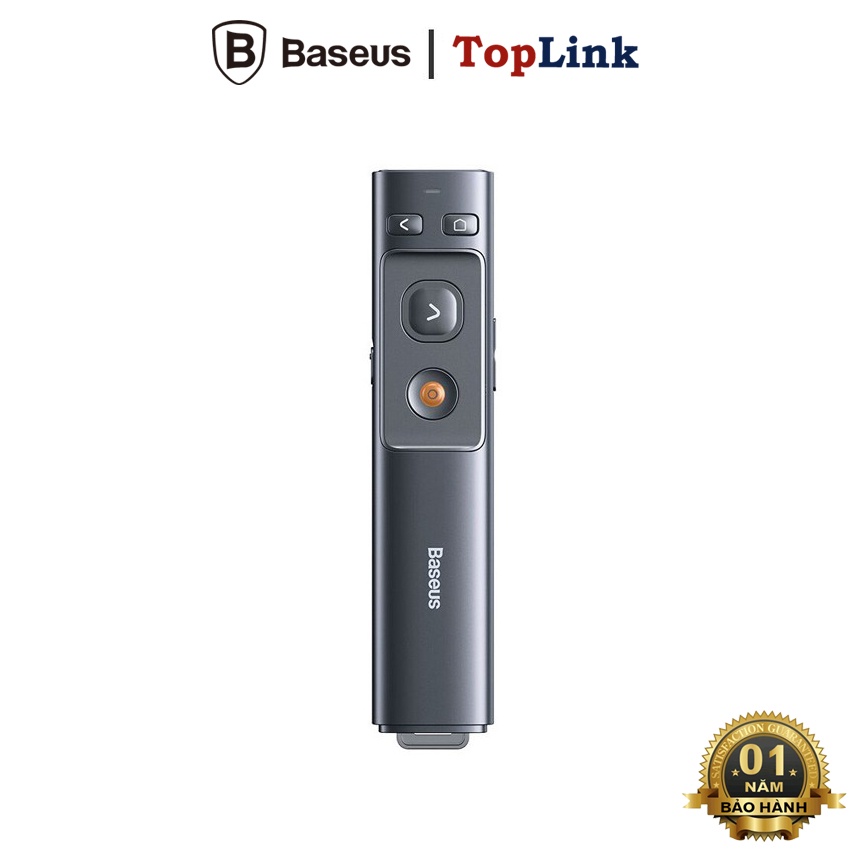 Bút Trình Chiếu Laser Điều Khiển Từ Xa Cho Máy Chiếu Baseus Orange Dot Wireless Presenter 2.4ghz Với USB Bluetooth