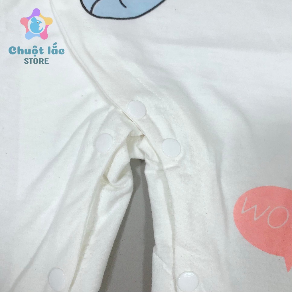 Bộ Đồ Body Dài Tay Chuột Lắc Store Cho Trẻ Sơ Sinh Hình Voi Thun Cotton 3kg Đến 12kg MÀu Xanh Hồng