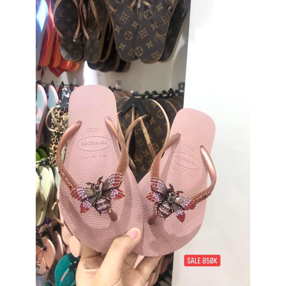 Dép nữ Slim Nhung hồng havaianas , Dép nữ Slim Velvet