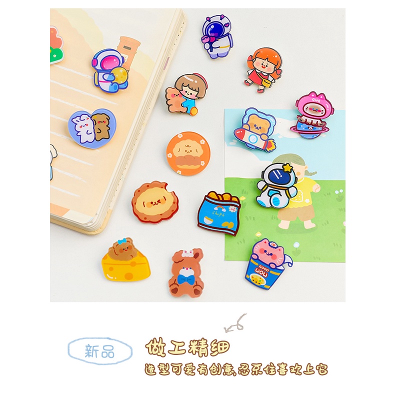 Ghim Cài Áo Bằng Acrylic Họa Tiết Hoạt Hình Dễ Thương