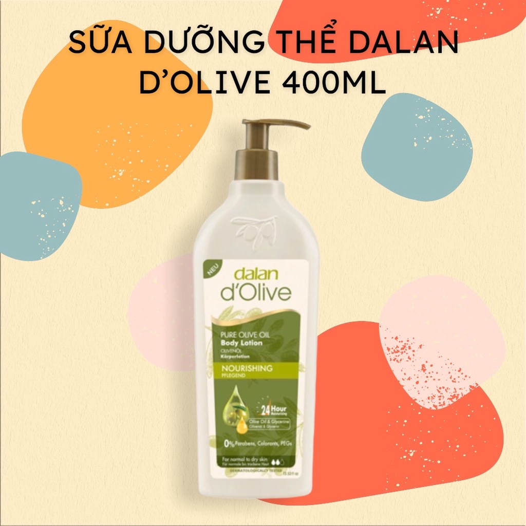 [CHÍNH HÃNG] Sữa Dưỡng Thể Toàn Thân Từ Tinh Dầu Olive Dalan D'Olive Pure Olive Oil Body Lotion 400ml