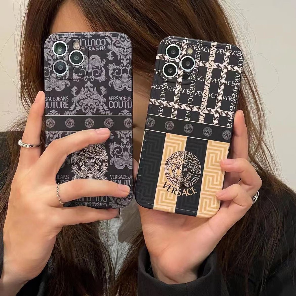 Ốp Điện Thoại In Logo Versace Cho iphone 11 Pro Max i11 7plus 8plus iX XR Xs Max SE 12 12Pro 12 Pro Max