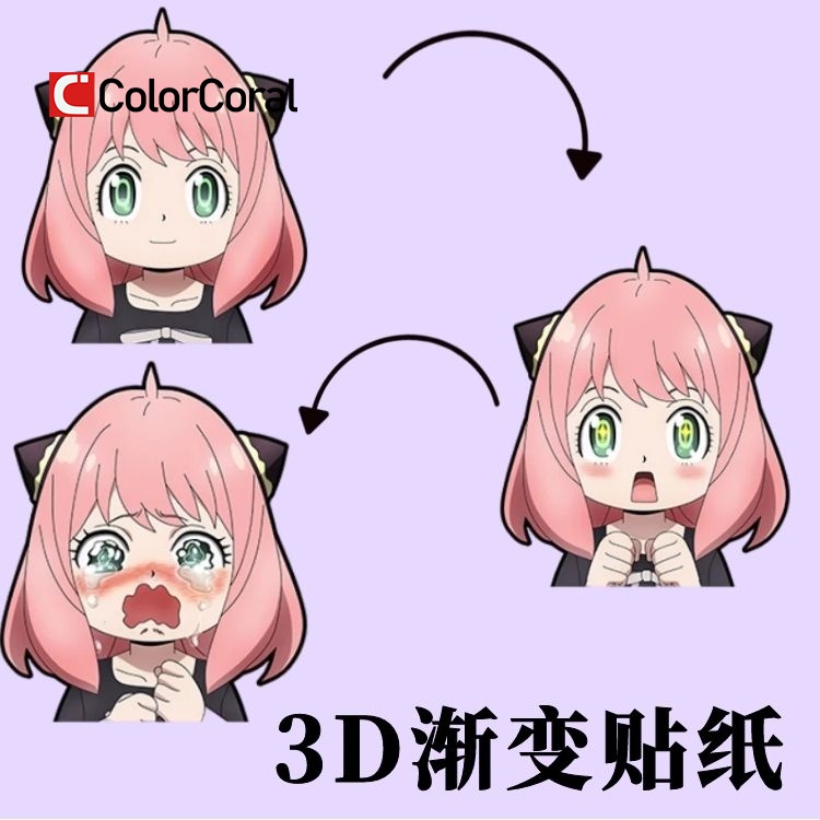 Miếng Dán Tường/ Laptop/ Tủ Lạnh Trang Trí Chống Thấm Nước Họa Tiết Anime Spy X Family 3D