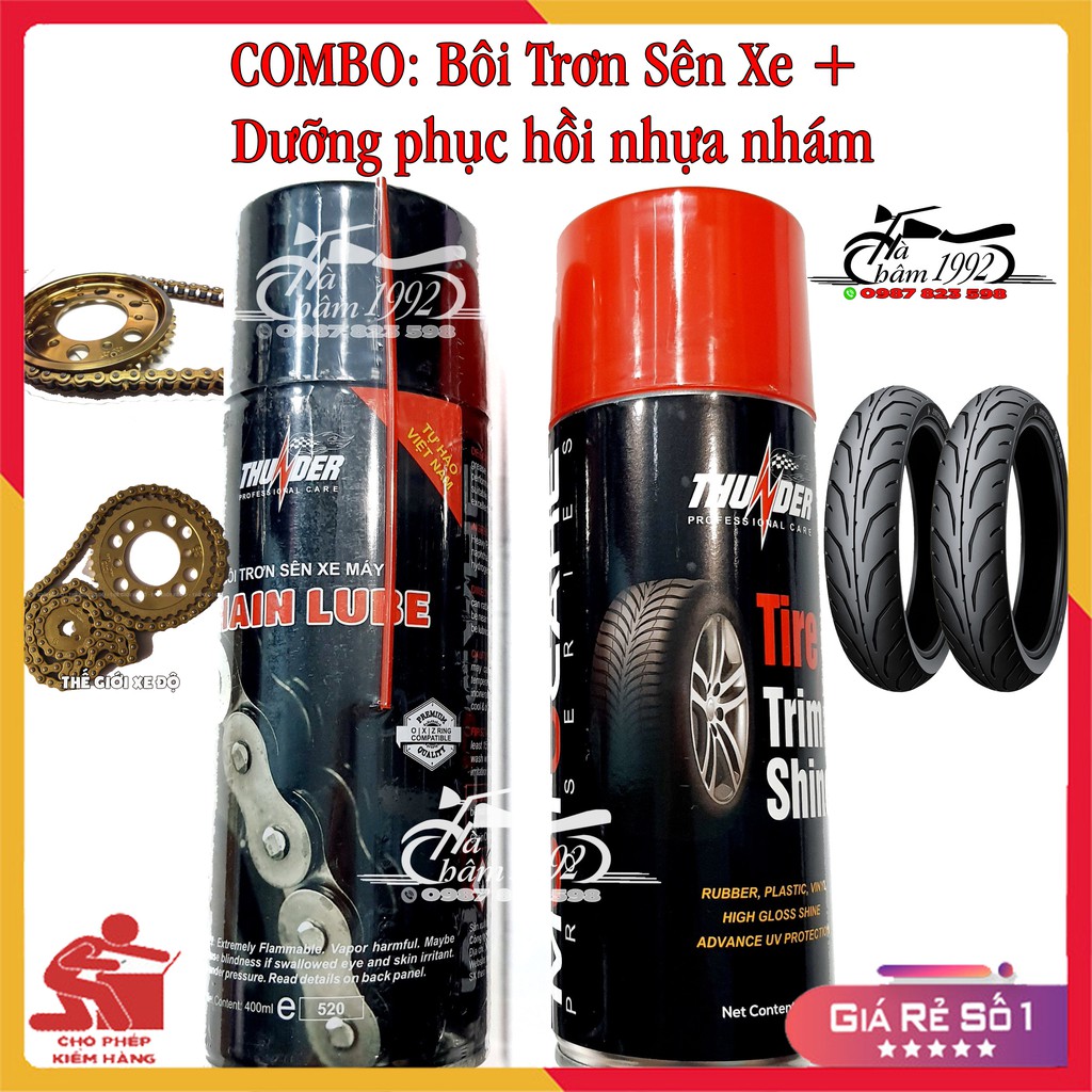 Dưỡng Sên Xe Máy Và Phục Hồi Nhựa Nhám - Thunder Cao Cấp