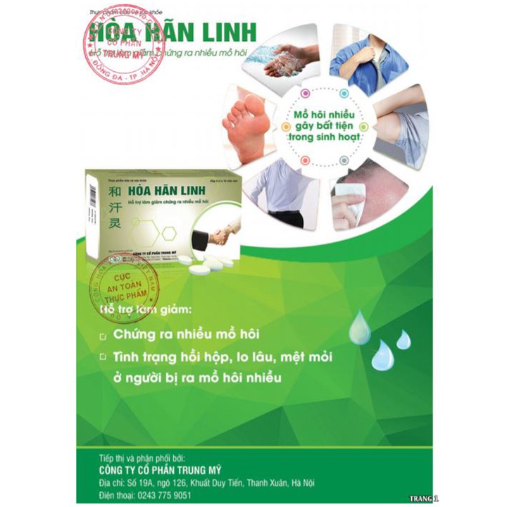 Hòa Hãn Linh  - Viên Uống Dành Cho Người Ra Mồ Hôi Nhiều - Victory Pharmacy