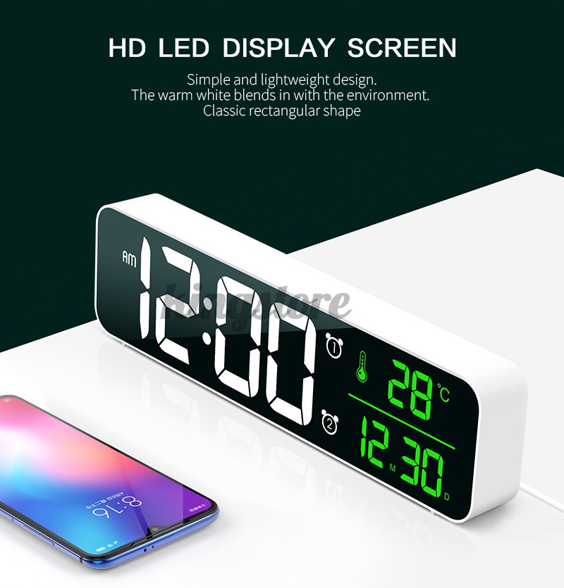 Đồng Hồ Báo Thức Màn Hình Led 3d Đa Năng Tiện Dụng