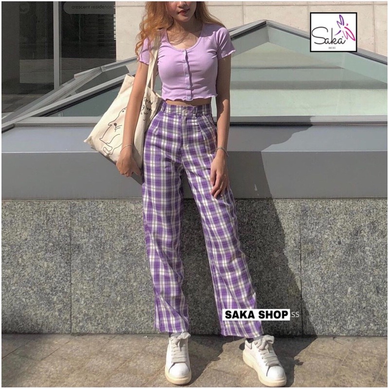 QUẦN SUÔNG CARO Size S.M.L Vải cao cấp