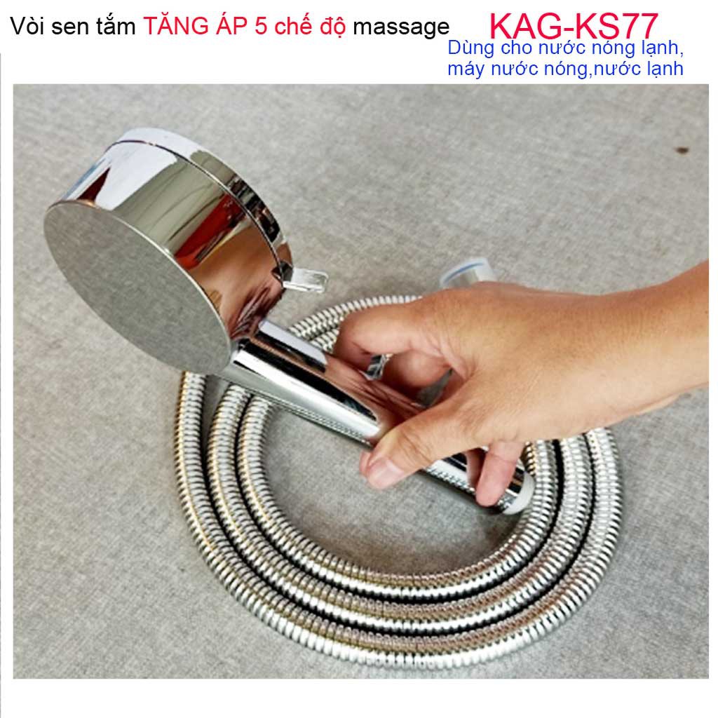 Vòi hoa sen tắm KAG-KS77A, Sales trọn bộ vòi hoa sen 1 tay sen+1 dây sen tắm vòi hoa sen tia nước mạnh sử dụng tốt