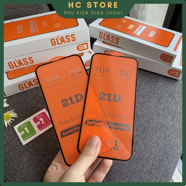 Kính cường lực iphone 21D full màn 6/6s/7/7plus/8/8plus/plus/x/xr/xs/11/12/13/pro/max/HC Store