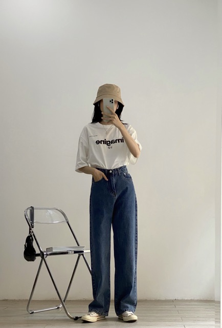 Quần jeans suông dáng dài TOKI | BigBuy360 - bigbuy360.vn