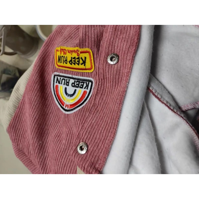 Áo khoác bomber bóng chày chất len tăm dáng unisex form rộng