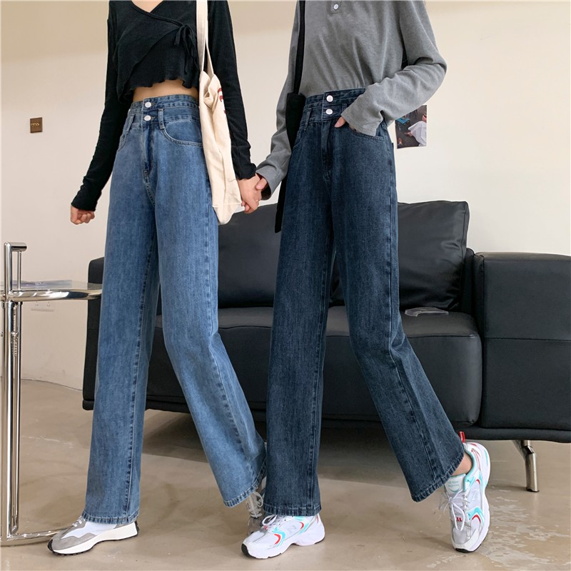 Quần jean ống rộng nữ 2 cúc thời trang - Hàng Quảng Châu | BigBuy360 - bigbuy360.vn