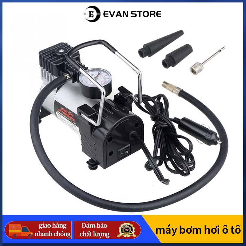 Máy Nén Khí Mini 12v Bơm Hơi Ô Tô Xe ， Xe Đạp Điện Máy Bơm Lốp Bằng Khí Nén Trọng Lượng Nhẹ Tay Cầm Chắc Chắn Chân