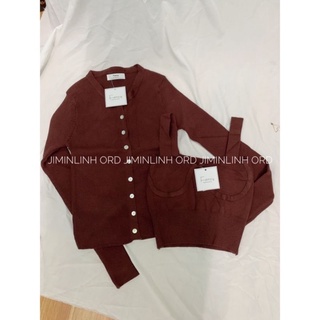 Set Len dệt kim 2 món croptop -ORDER