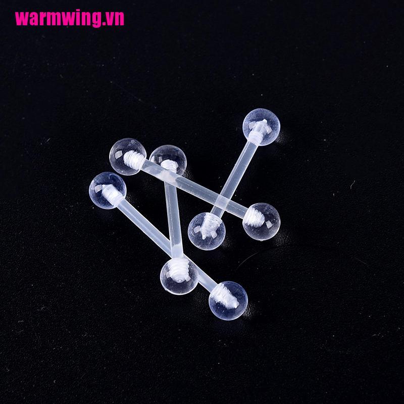 Set 10 Khuyên Lưỡi Bằng Acrylic Mềm Trong Suốt