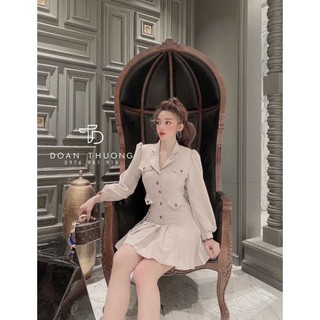 đầm vest xếp ly