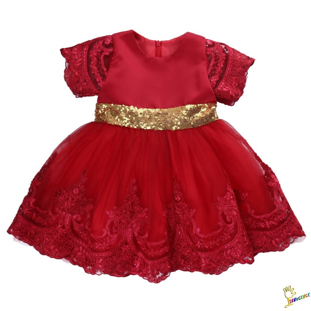 ❤XZQ-Toddler Baby Girls Sequins Tulle Formal Princess Gown Flower Dress Wedding Birthday Party