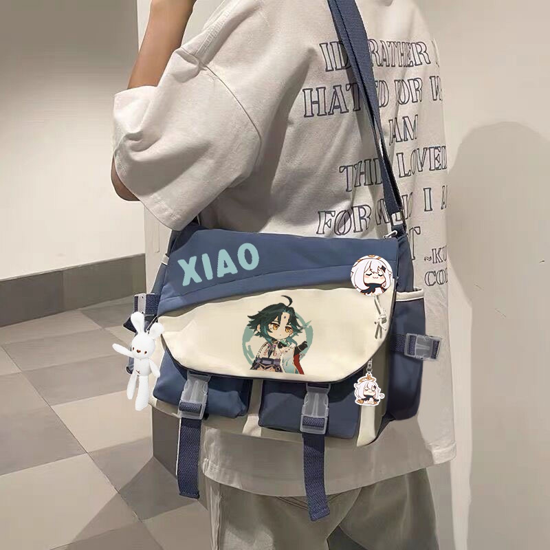 Túi Đeo Chéo Vai Xiao Hutao Zhongli Kazuha Cá Tính Tartaglia Childe Dễ Thương Yae Miko Qiqi