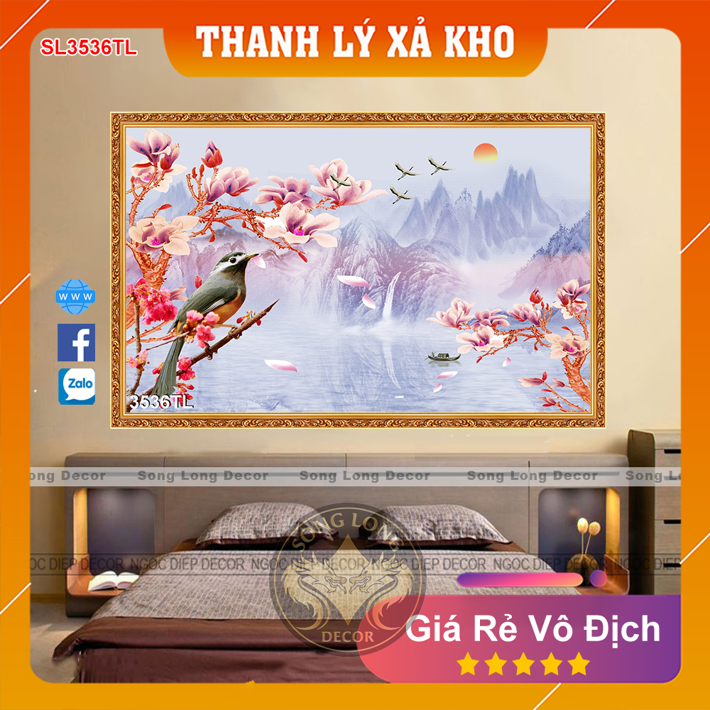 [FREESHIP] Tranh Dán Tường 3D Phòng Ngủ - SL3536TL-Tranh 3d Trang Trí Nhà Cửa - Song Long Decor