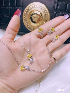Sét bạc hồ ly đá đủ màu 4món
