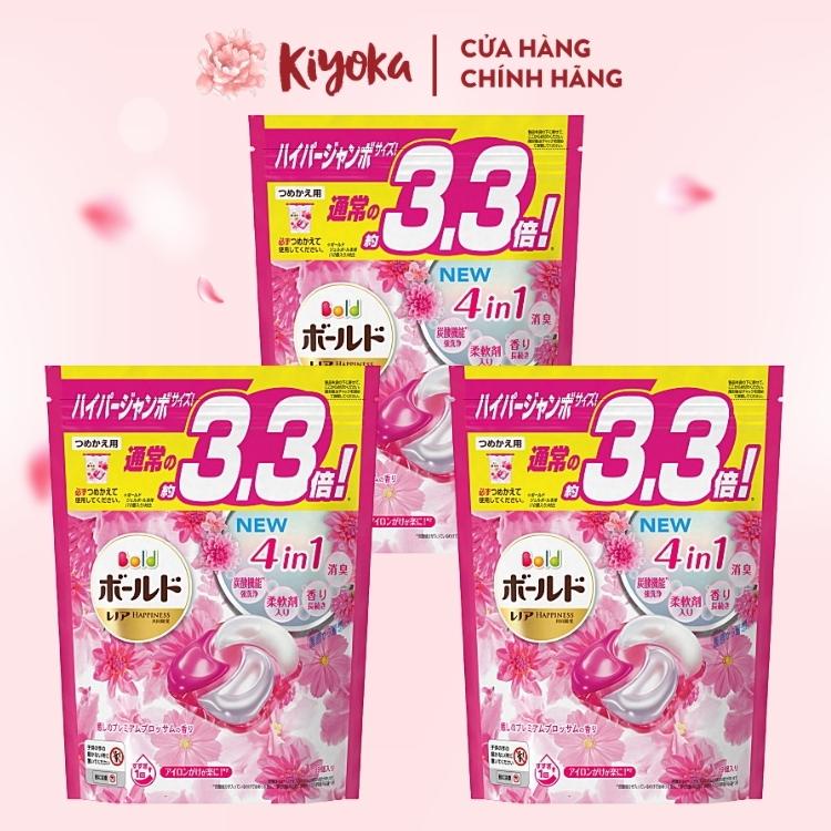 Combo 3 Túi Viên Giặt Xả Tiện Lợi GelBall Công Nghệ Nhật bản (46 Viên/Túi)