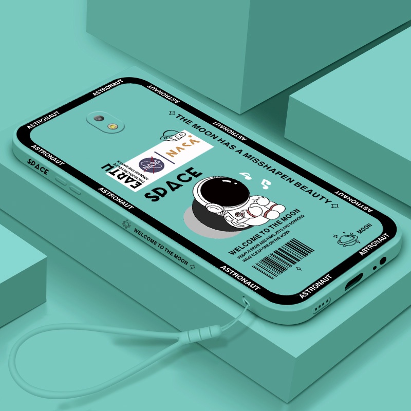 Ốp Điện Thoại Silicone Mềm Hình Phi Hành Gia Chống Dấu Vân Tay / Rơi Vỡ + Dây Đeo Cho Samsung J7 Prime J7 Pro J8 2018