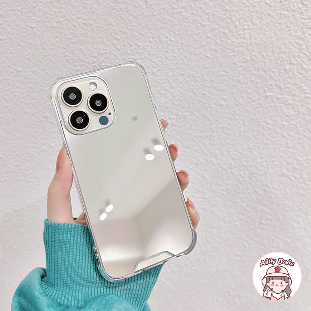 Ốp Điện Thoại TPU Dẻo Trong Suốt Có Gương Trang Điểm Sang Trọng Thời Trang Cho IP 13 12 11 Pro Max XR 8 7 Plus