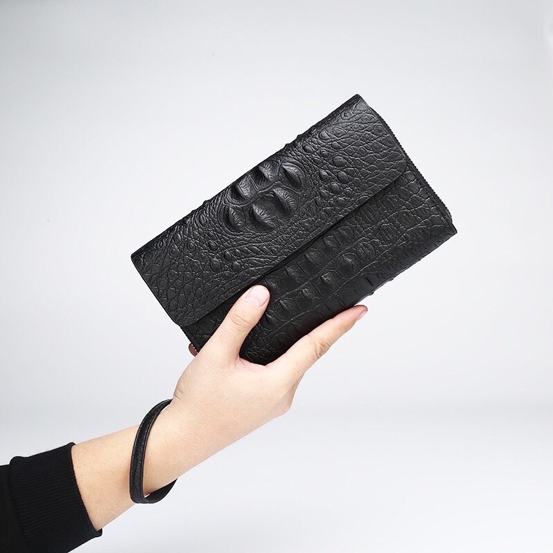 Ví Cầm Tay Cho Nam Da Cá Sấu Clutch Nam Cao Cấp - A&amp;ESHOP 8916