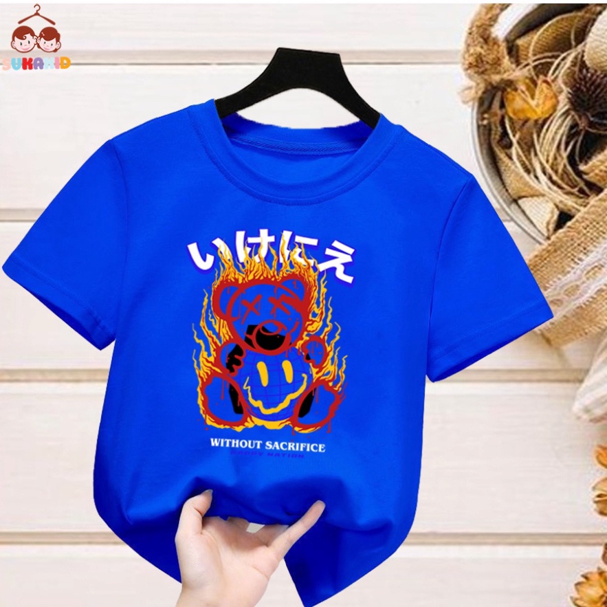 Áo thun hình gấu without sacrifice Bé trai và gái.áo cho bé từ 6kg-30kg.AL56.