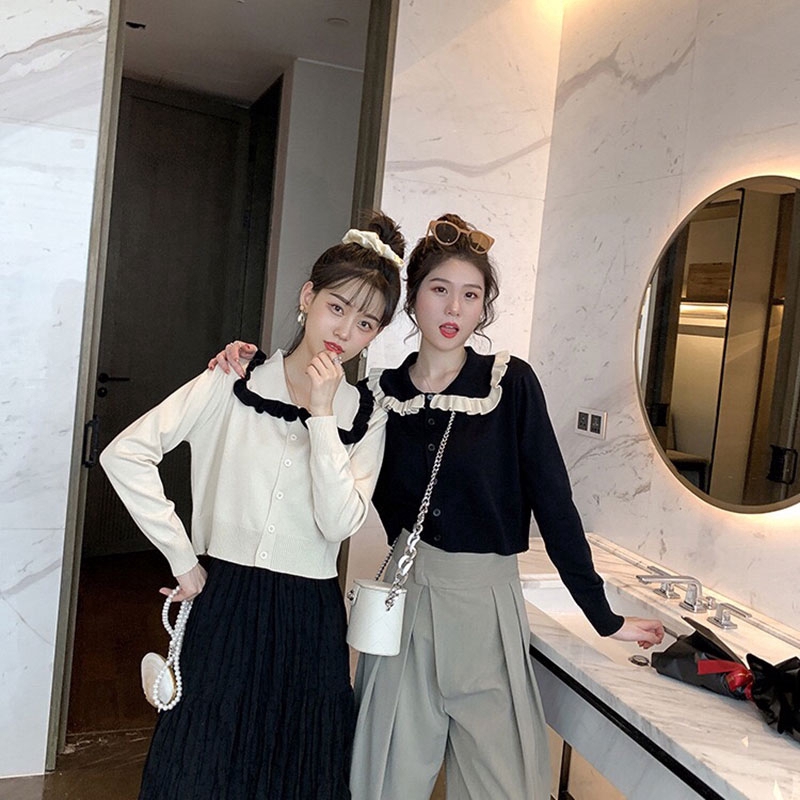 SUXI Áo Cardigan Dệt Kim Màu Trơn Lưng Cao Thời Trang Mùa Thu Cá Tính Dành Cho Phái Nữ