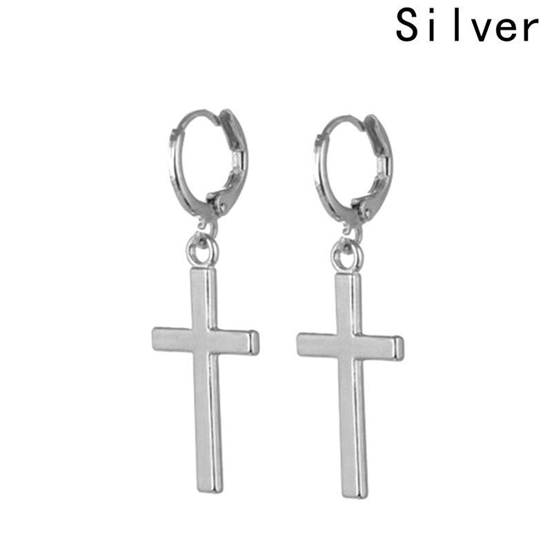 Hoa tai mạ bạc hình chữ thập phong cách cổ điển